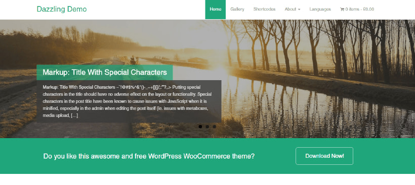 dazzling free wordpress theme