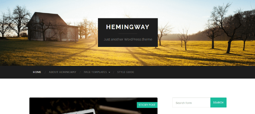 hemingway free blogger wordpress theme