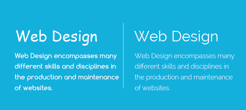 comparision of two different web design fonts