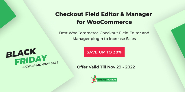 banner image of black friday deals checkout field editor manager