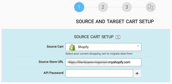 source setup page of a site