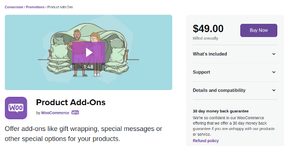 banner image of woocommerce product addons plugin