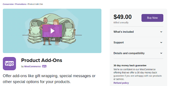 woocommerce product addons plugin