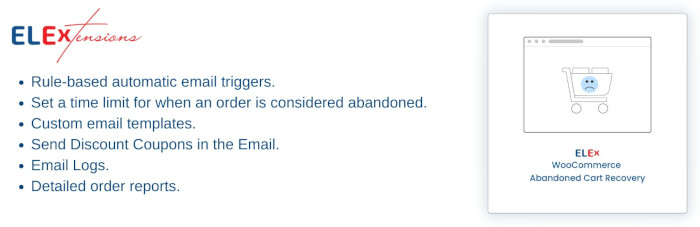 banner image of elex abandoned cart recovery for woocommerce plugin