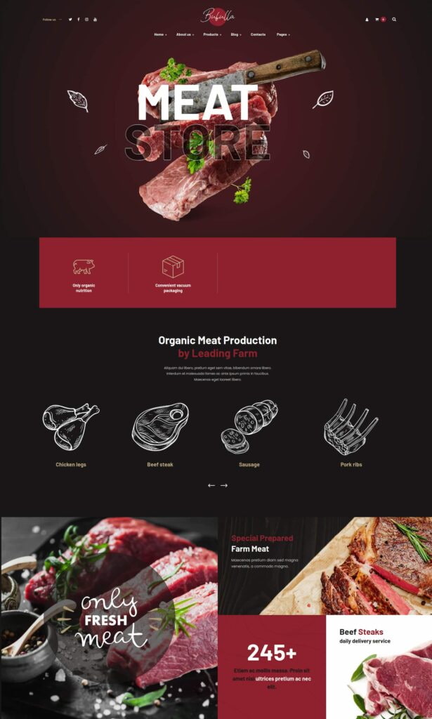 preview image of bubulla meat shop wordpress theme