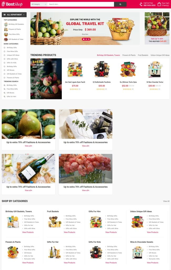 site page of bestshop grocery store wordpress theme