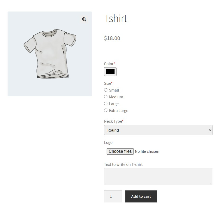 a customized woocommerce product page