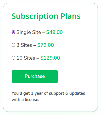 subscription plans of extra product options plugin