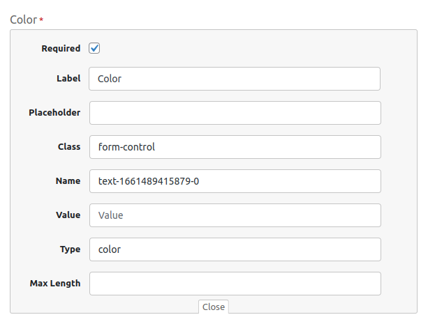 customizing the color picker field