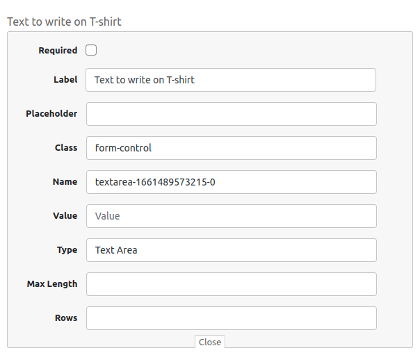 customizing the text area product field