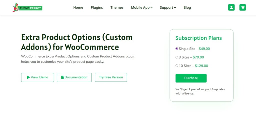 extra product options plugin page