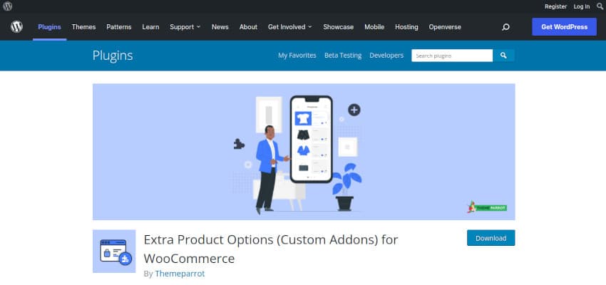 extra product options page in wordpress