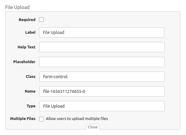 file uploading options of extra product options plugin