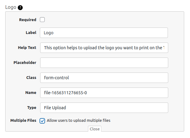 logo upload option of the woocommerce plugin