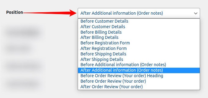 positioning the custom sections