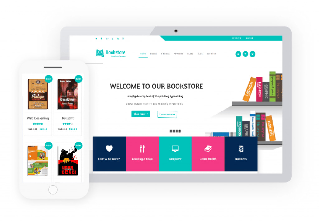 overview image of bookstore theme