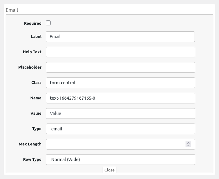 backend of extra product options plugin displaying email field