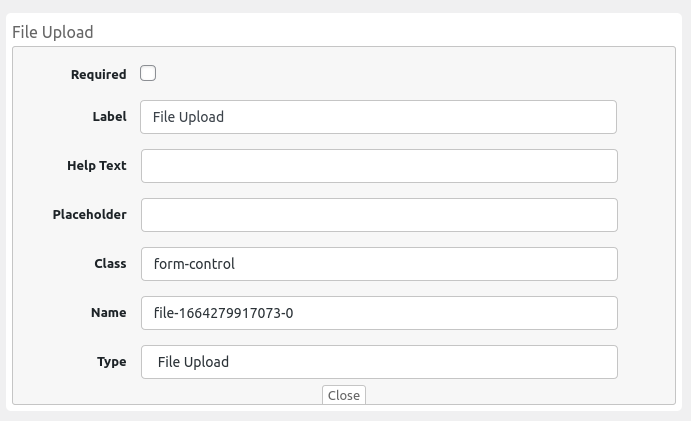 backend of extra product options plugin displaying file upload field