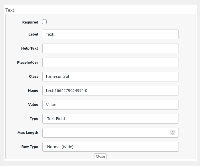 backend of extra product options plugin displaying text field