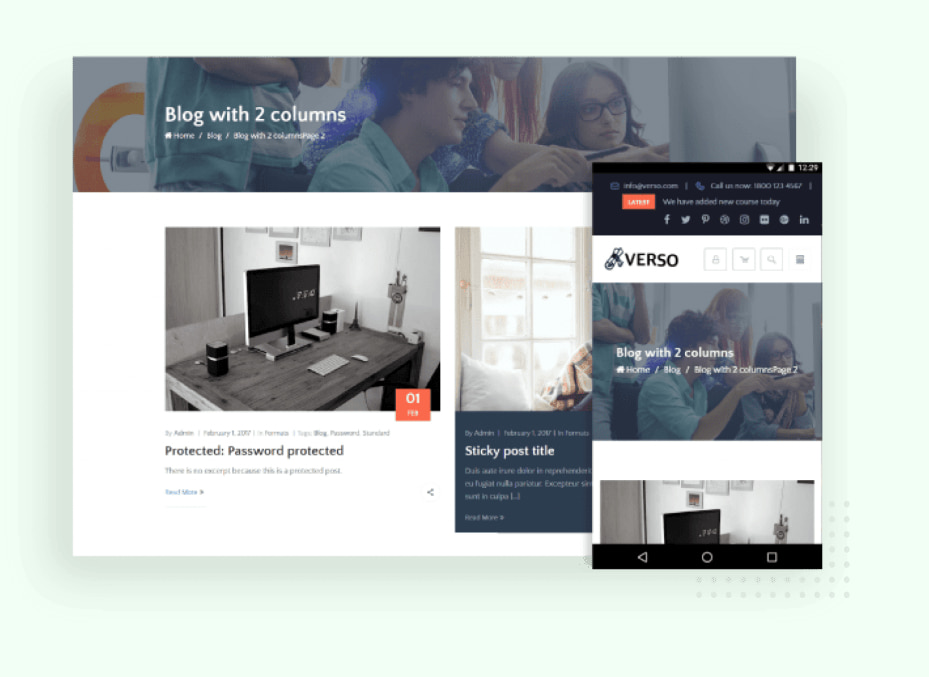 responsive and mobile friendliness of verso wordpress theme