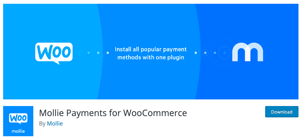 banner image of mollie payments for woocommerce plugin