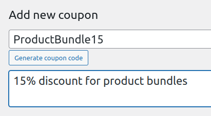 adding new coupons for product bundles