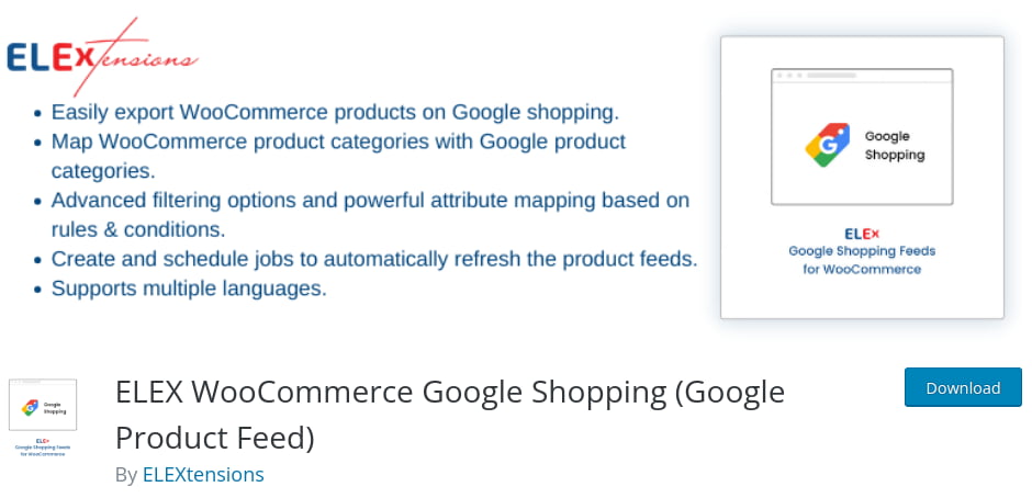 banner image of elex woocommerce google shopping product feed plugin