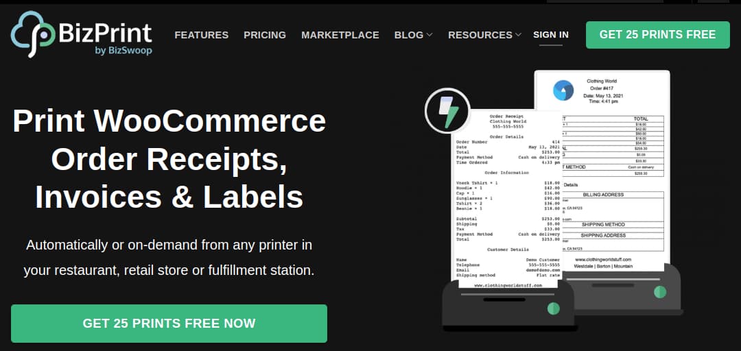 banner image of bizprint order printing for woocommerce plugin