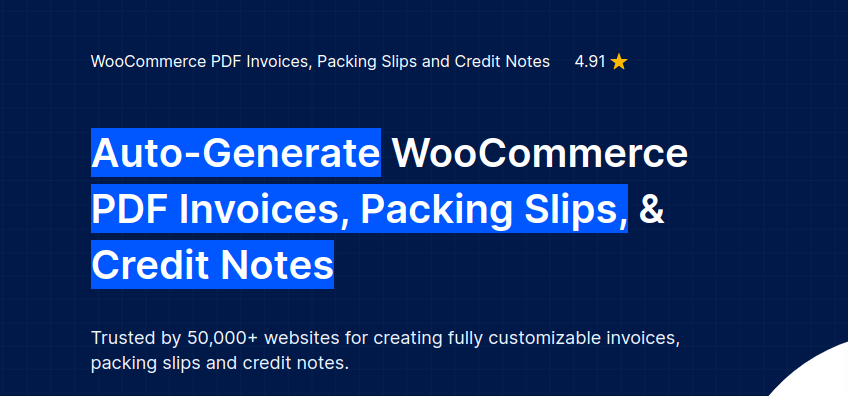 banner image of woocommerce pdf invoices packing slips credit notes plugin